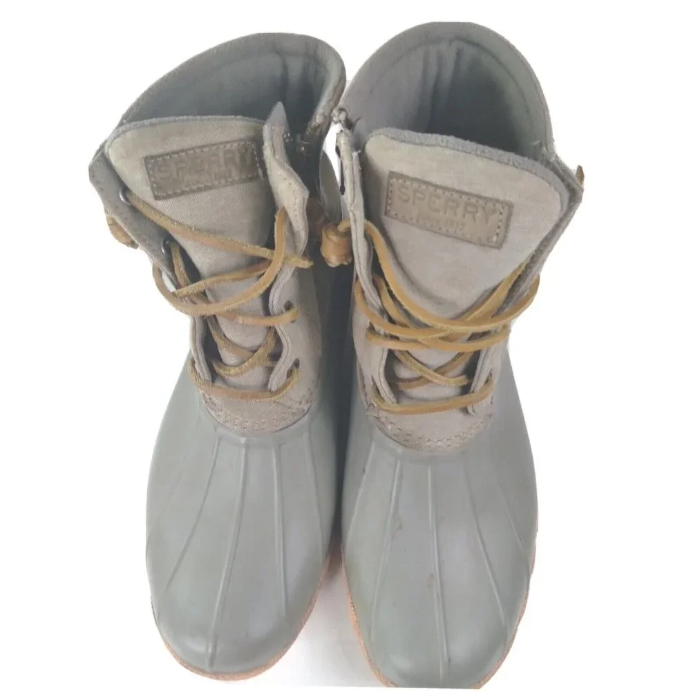 Sperry Saltwater Womens 8.5 M‎ Waterproof Snow Duck Rubber Boots Gray STS…